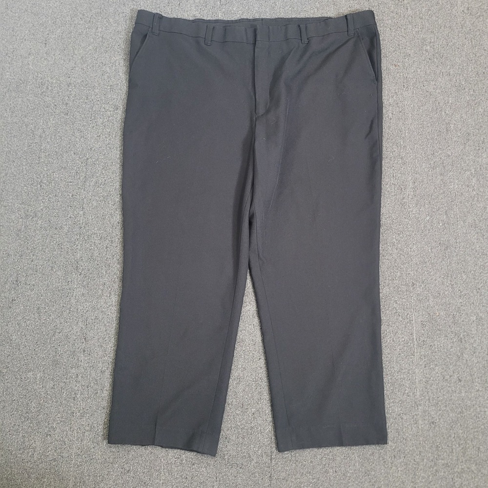 C.M.Sileer 56/34 Dress Pants‎ Mens Black Flat Front Straight Leg Slacks